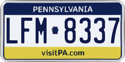 PA license plate LFM8337