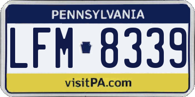 PA license plate LFM8339