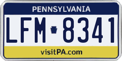 PA license plate LFM8341