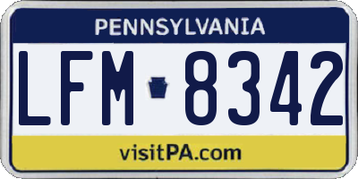PA license plate LFM8342