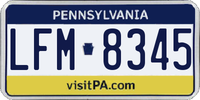 PA license plate LFM8345