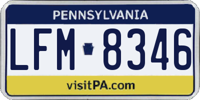 PA license plate LFM8346