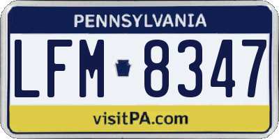 PA license plate LFM8347