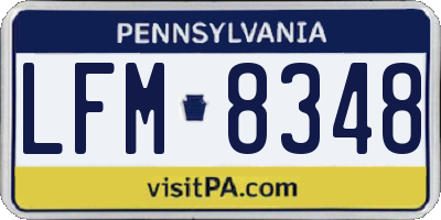 PA license plate LFM8348