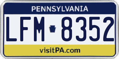 PA license plate LFM8352