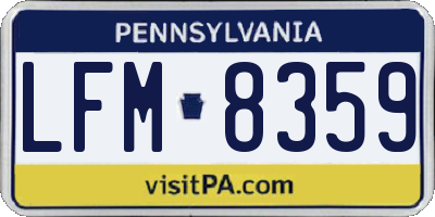 PA license plate LFM8359