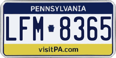 PA license plate LFM8365