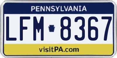 PA license plate LFM8367