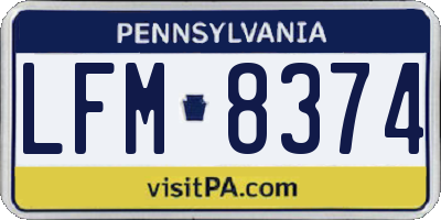 PA license plate LFM8374