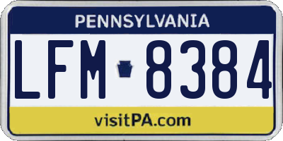 PA license plate LFM8384