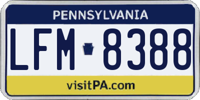 PA license plate LFM8388
