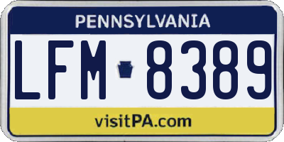 PA license plate LFM8389