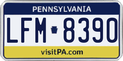 PA license plate LFM8390
