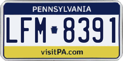 PA license plate LFM8391