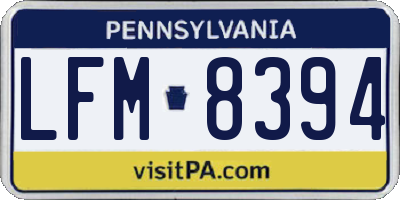 PA license plate LFM8394