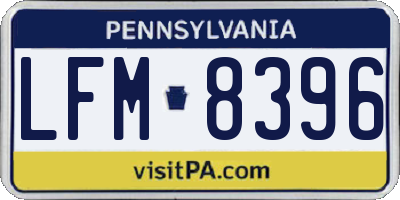 PA license plate LFM8396