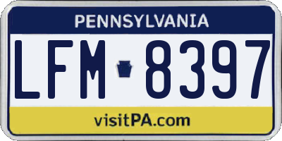 PA license plate LFM8397