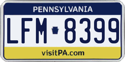 PA license plate LFM8399
