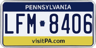 PA license plate LFM8406