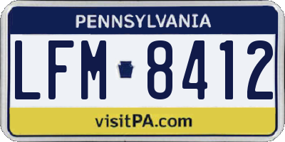 PA license plate LFM8412