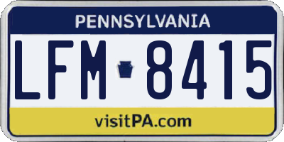 PA license plate LFM8415