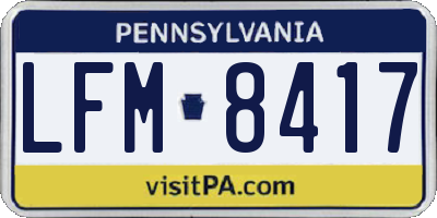 PA license plate LFM8417