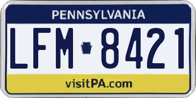 PA license plate LFM8421