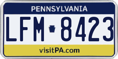 PA license plate LFM8423