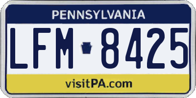 PA license plate LFM8425