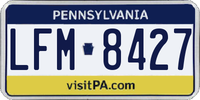 PA license plate LFM8427