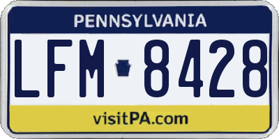 PA license plate LFM8428