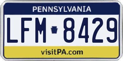 PA license plate LFM8429