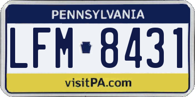 PA license plate LFM8431