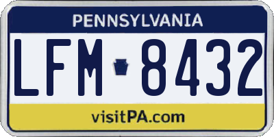 PA license plate LFM8432