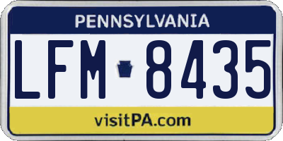 PA license plate LFM8435
