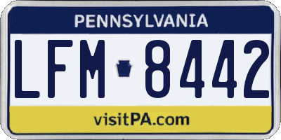 PA license plate LFM8442