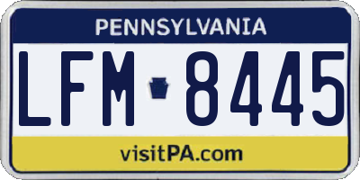 PA license plate LFM8445