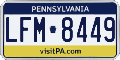 PA license plate LFM8449