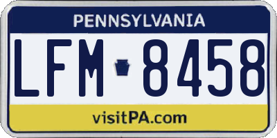 PA license plate LFM8458
