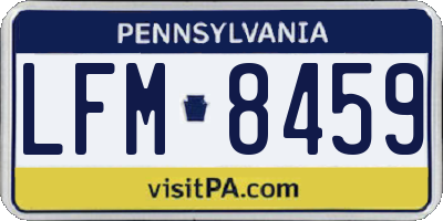 PA license plate LFM8459