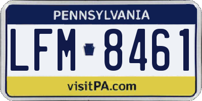 PA license plate LFM8461