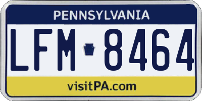 PA license plate LFM8464