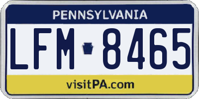 PA license plate LFM8465
