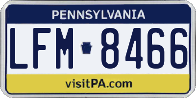 PA license plate LFM8466
