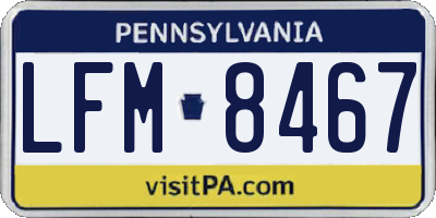 PA license plate LFM8467