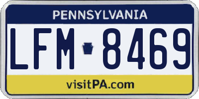 PA license plate LFM8469