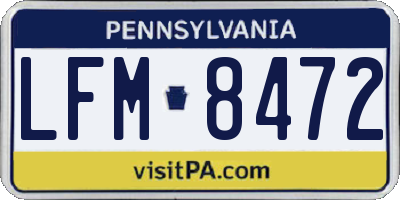 PA license plate LFM8472
