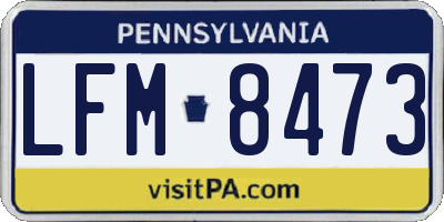 PA license plate LFM8473