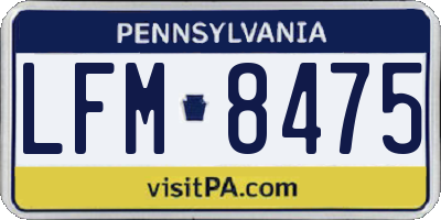 PA license plate LFM8475