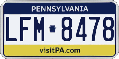 PA license plate LFM8478